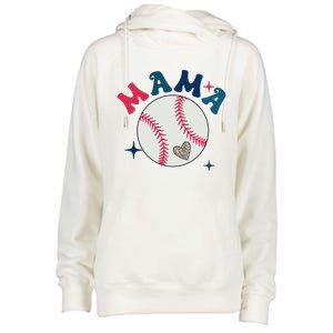 Baseball Mama Womens Funnel Neck Pullover Hood