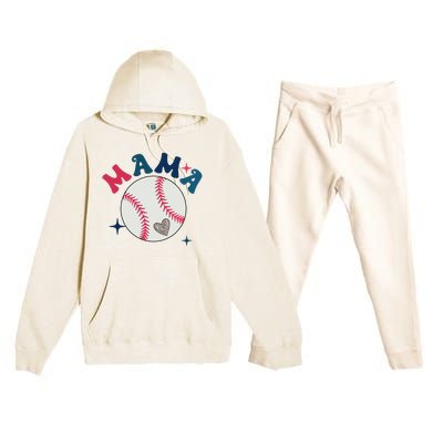 Baseball Mama Premium Hooded Sweatsuit Set