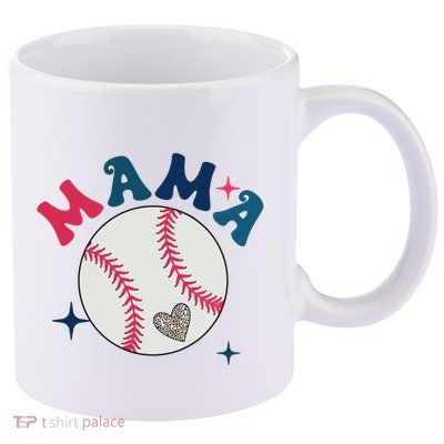 Baseball Mama 11oz C Handle Ceramic Mug
