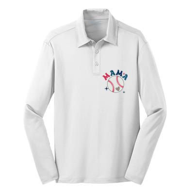 Baseball Mama Silk Touch Performance Long Sleeve Polo