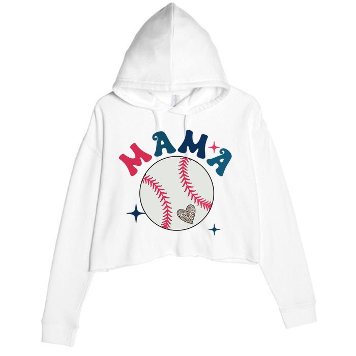 Baseball Mama Crop Fleece Hoodie