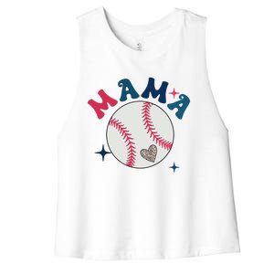 Baseball Mama Women's Racerback Cropped Tank