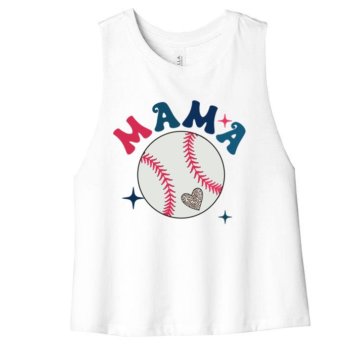 Baseball Mama Women's Racerback Cropped Tank