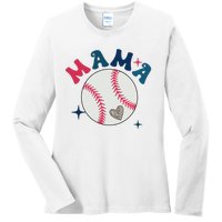 Baseball Mama Ladies Long Sleeve Shirt