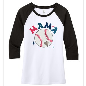 Baseball Mama Women's Tri-Blend 3/4-Sleeve Raglan Shirt