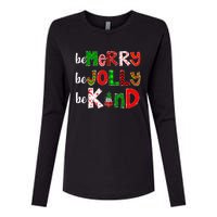 Be Merry Be Jolly Be Kind Merry Christmas Teacher Xmas Pjs Womens Cotton Relaxed Long Sleeve T-Shirt