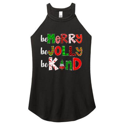 Be Merry Be Jolly Be Kind Merry Christmas Teacher Xmas Pjs Women's Perfect Tri Rocker Tank