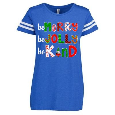 Be Merry Be Jolly Be Kind Merry Christmas Teacher Xmas Pjs Enza Ladies Jersey Football T-Shirt