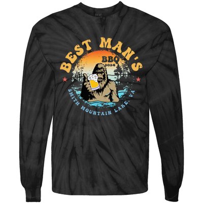 Best ManS Bbq 2024 Smith Mountain Lake Bigfoot Tie-Dye Long Sleeve Shirt