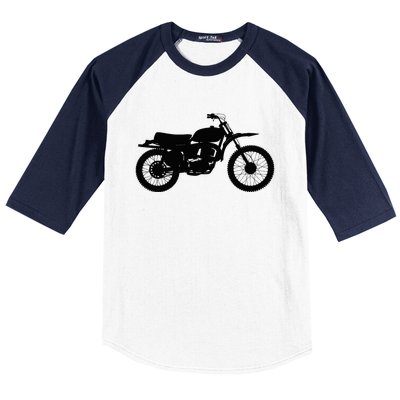 Black Motorcycle Baseball Sleeve Shirt