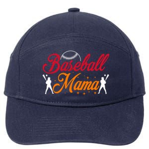 Baseball Mama Baseball Lover Mothers Day 7-Panel Snapback Hat