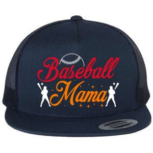 Baseball Mama Baseball Lover Mothers Day Flat Bill Trucker Hat