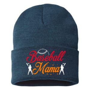 Baseball Mama Baseball Lover Mothers Day Sustainable Knit Beanie