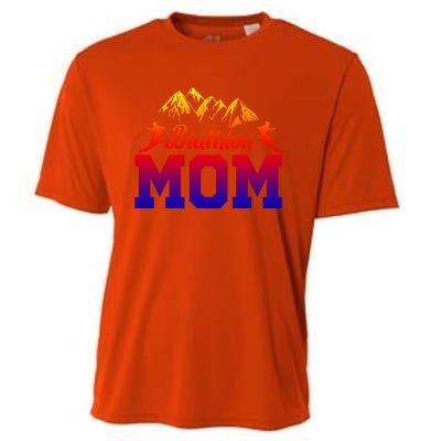 Biathlon Mom Biathlete Ski Skiing Winter Sports Snow Gift Cooling Performance Crew T-Shirt