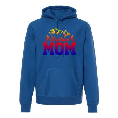 Biathlon Mom Biathlete Ski Skiing Winter Sports Snow Gift Premium Hoodie