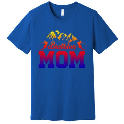 Biathlon Mom Biathlete Ski Skiing Winter Sports Snow Gift Premium T-Shirt