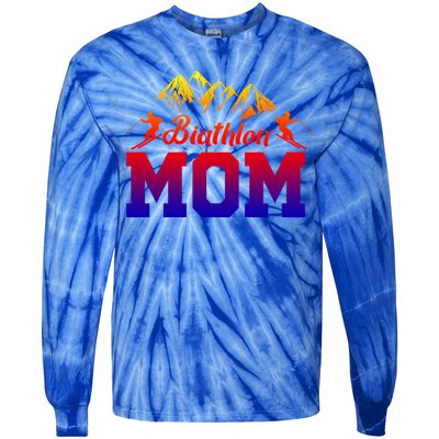 Biathlon Mom Biathlete Ski Skiing Winter Sports Snow Gift Tie-Dye Long Sleeve Shirt