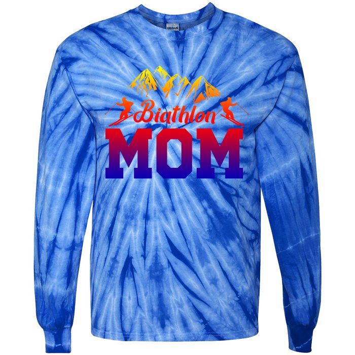 Biathlon Mom Biathlete Ski Skiing Winter Sports Snow Gift Tie-Dye Long Sleeve Shirt