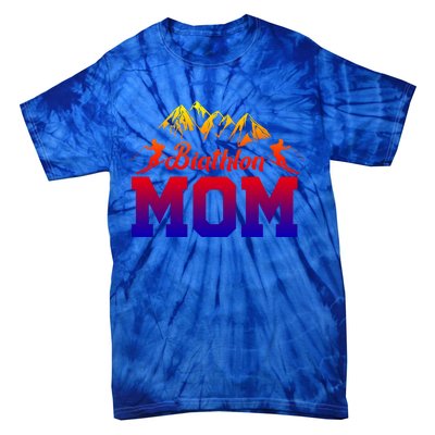 Biathlon Mom Biathlete Ski Skiing Winter Sports Snow Gift Tie-Dye T-Shirt