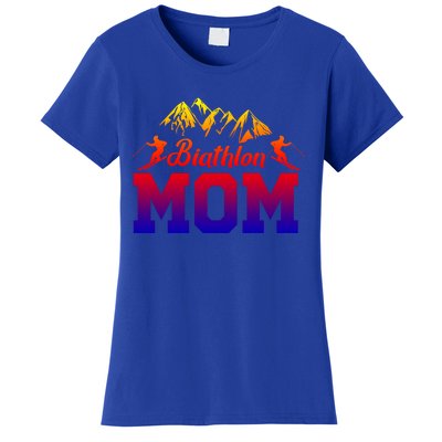 Biathlon Mom Biathlete Ski Skiing Winter Sports Snow Gift Women's T-Shirt