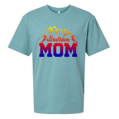 Biathlon Mom Biathlete Ski Skiing Winter Sports Snow Gift Sueded Cloud Jersey T-Shirt