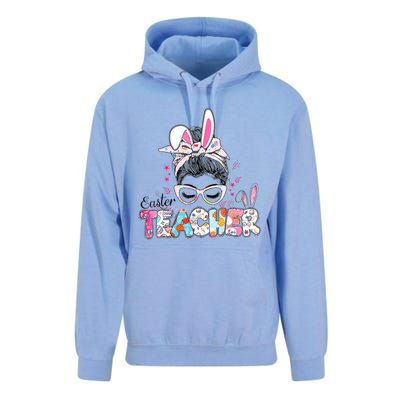 Bunny Messy Bun Easter Teacher Easter Day Girl Wo Unisex Surf Hoodie