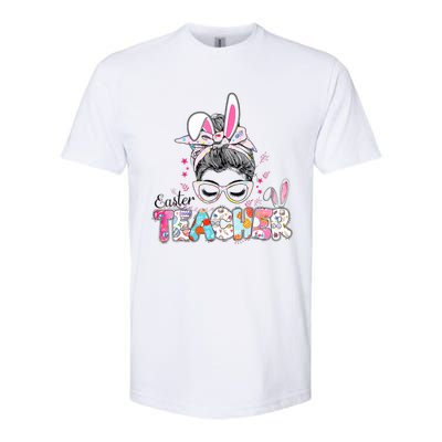 Bunny Messy Bun Easter Teacher Easter Day Girl Wo Softstyle® CVC T-Shirt