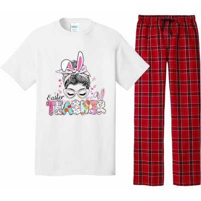 Bunny Messy Bun Easter Teacher Easter Day Girl Wo Pajama Set