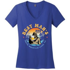 Best ManS Bbq 2024 Smith Mountain Lake Bigfoot Women's V-Neck T-Shirt