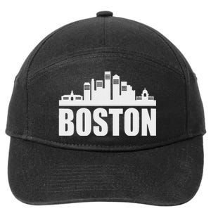 Boston Massachusetts Boston Skyline Gift 7-Panel Snapback Hat