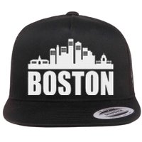 Boston Massachusetts Boston Skyline Gift Flat Bill Trucker Hat