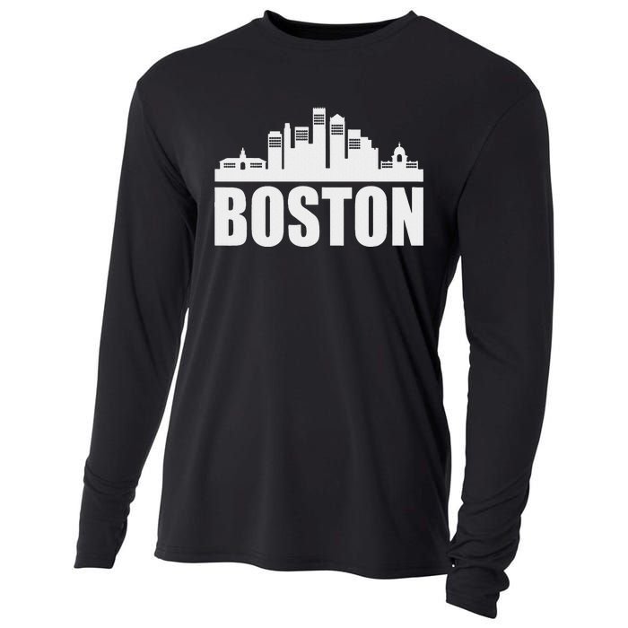 Boston Massachusetts Boston Skyline Gift Cooling Performance Long Sleeve Crew