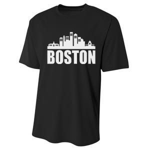 Boston Massachusetts Boston Skyline Gift Performance Sprint T-Shirt