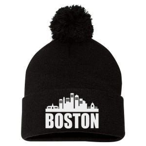 Boston Massachusetts Boston Skyline Gift Pom Pom 12in Knit Beanie