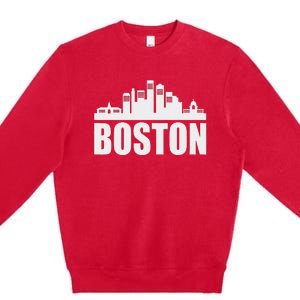 Boston Massachusetts Boston Skyline Gift Premium Crewneck Sweatshirt