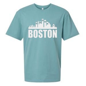 Boston Massachusetts Boston Skyline Gift Sueded Cloud Jersey T-Shirt