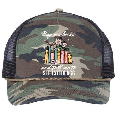 Buy Me Books And Tell Me To STFUATTDLAGG Retro Rope Trucker Hat Cap