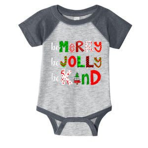 Be Merry Be Jolly Be Kind Merry Christmas Teacher Xmas Pjs Infant Baby Jersey Bodysuit