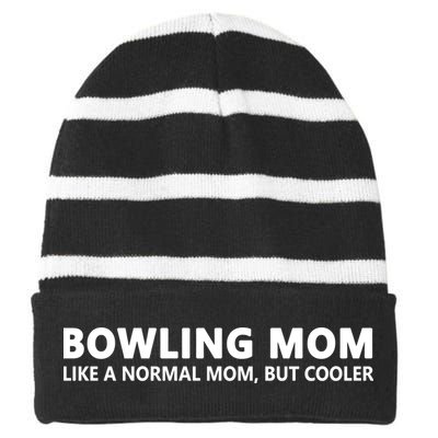 Bowling Mother Bowling Mom Great Gift Striped Beanie with Solid Band