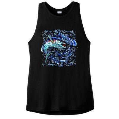 Blue Marlin Ladies PosiCharge Tri-Blend Wicking Tank