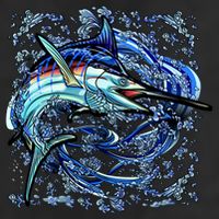 Blue Marlin 7 Panel Mesh Trucker Snapback Hat