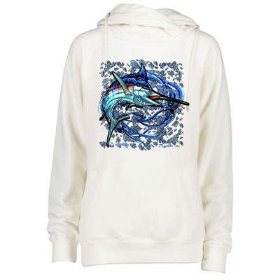 Blue Marlin Womens Funnel Neck Pullover Hood