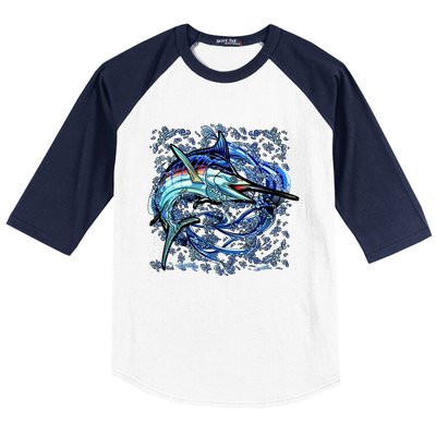 Blue Marlin Baseball Sleeve Shirt