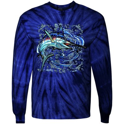 Blue Marlin Tie-Dye Long Sleeve Shirt