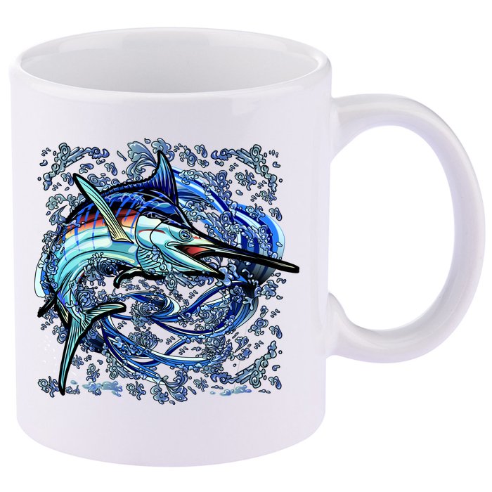 Blue Marlin 11oz C Handle Ceramic Mug