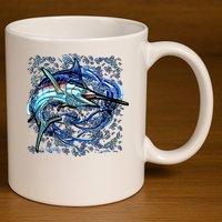 Blue Marlin 11oz C Handle Ceramic Mug