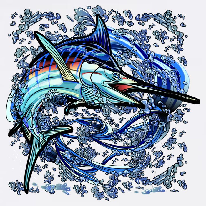 Blue Marlin 11oz C Handle Ceramic Mug