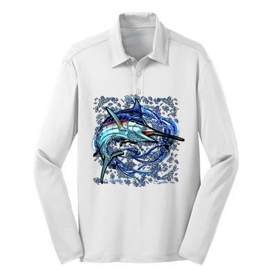 Blue Marlin Silk Touch Performance Long Sleeve Polo