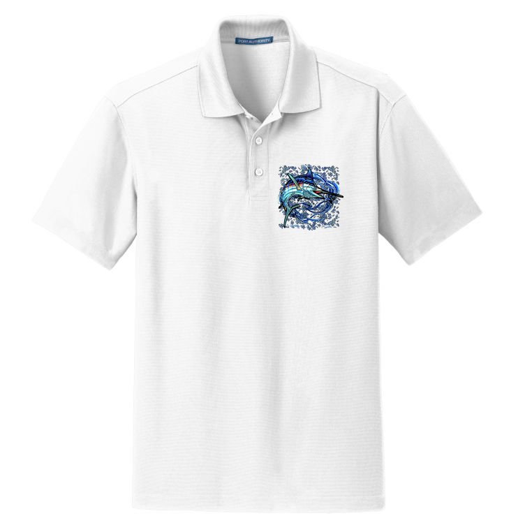 Blue Marlin Dry Zone Grid Polo