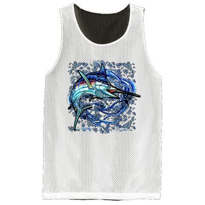 Blue Marlin Mesh Reversible Basketball Jersey Tank